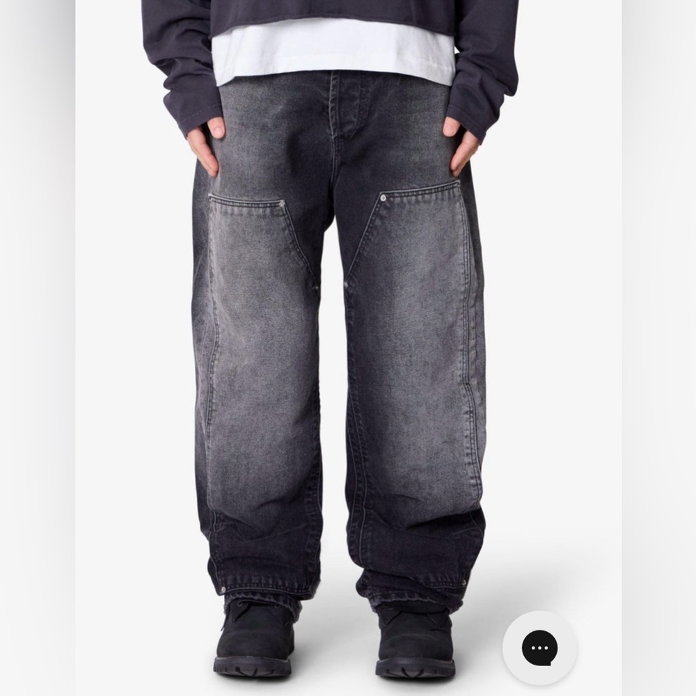 MNML Men's Relaxed Black-Grey Washed Jeans size 33 brand new no tags